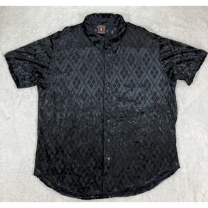 VTG Morbid Threads Black Velvet Sheer Shirt Goth Vamp Y2K Retro Clubwear XL FLAW